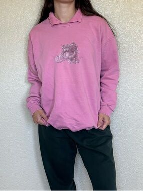 Vintage Pink Teddy Bear Sweater